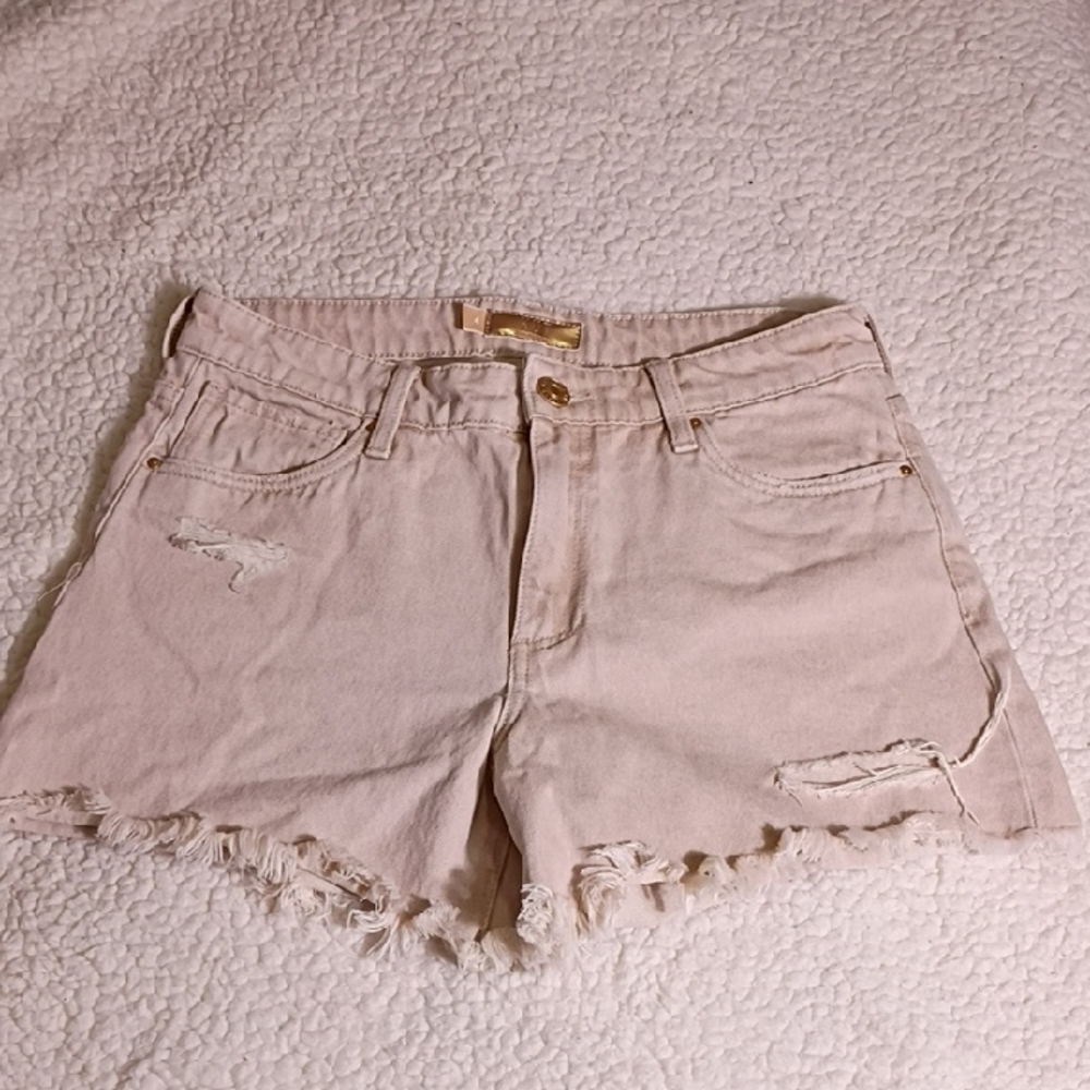 Kut from‎ the Kloth Light Tan Distressed Jean Shorts